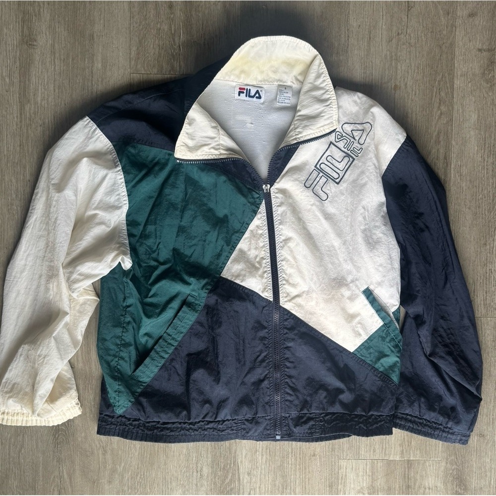 Vintage Fila Colorblock Windbreaker Jacket Men's Small 90s Nylon Full Zip